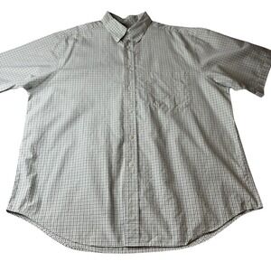 Turnbury Mens Plaid Button Down Shirt Classic Fit Short Sleeve XL 100 Cotton